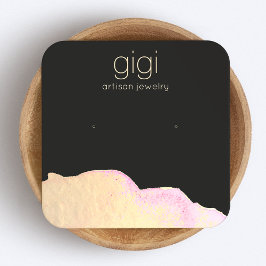 Beeldschermhouder voor waterverf met zwarte oorbel vierkante visitekaartje