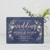 Beeldschone bewerkbare kleuren bruiloft uitnodigin kaart (Staand voorkant)