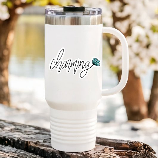 Beeldschone woord bloem laptop | Uitgesneden stick Sticker