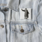 Beeldstandbeeld van Hadrian (marmer) Vierkante Button 5,1 Cm (In situ)