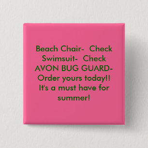 Beeldstoel: CheckSwimsuit- CheckAVON BUG GUA... Vierkante Button 5,1 Cm