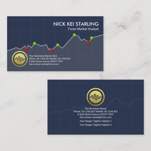 Beeldverbetering Grafiek Forex Marktconsultant Visitekaartje (Voorkant / Achterkant)