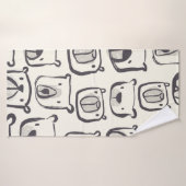 Beeldzame beer met hand getekende doedels illustra badhanddoek (Badhanddoek)