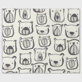 Beeldzame beer met hand getekende doedels illustra cadeaupapier (Vlak)