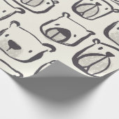 Beeldzame beer met hand getekende doedels illustra cadeaupapier (Hoek)