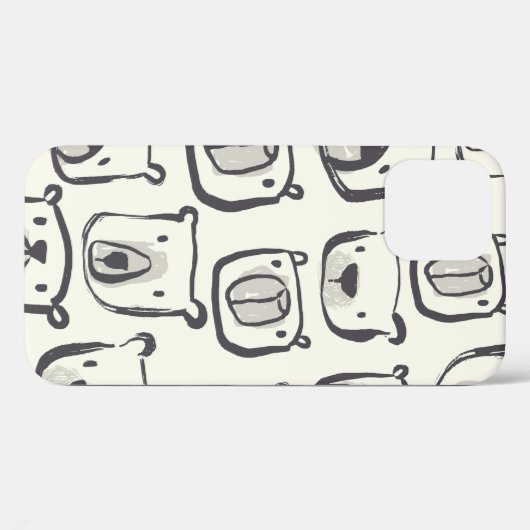 Beeldzame beer met hand getekende doedels illustra Case-Mate iPhone case (Achterkant (horizontaal))