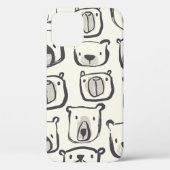 Beeldzame beer met hand getekende doedels illustra Case-Mate iPhone case (Achterkant)