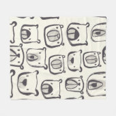 Beeldzame beer met hand getekende doedels illustra fleece deken (Voorkant (Horizontaal))