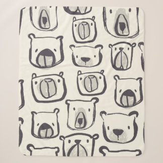 Beeldzame beer met hand getekende doedels illustra sherpa deken