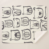 Beeldzame beer met hand getekende doedels illustra sherpa deken (Voorkant (horizontaal))