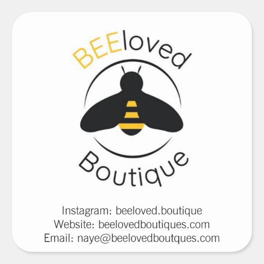 Beeloved.Boutique Vierkante Sticker (Voorkant)
