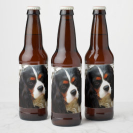 Beeltenis: A King Charles Cavalier Spaniel Bier Etiket
