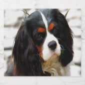 Beeltenis: A King Charles Cavalier Spaniel Bier Etiket (Enkel label)