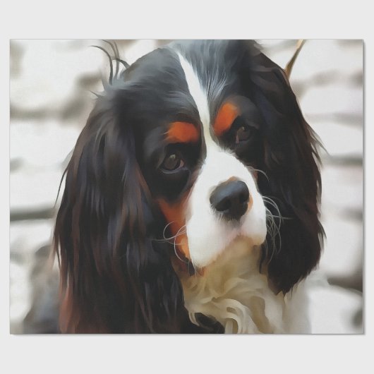 Beeltenis: A King Charles Cavalier Spaniel Cadeaupapier (Vlak)