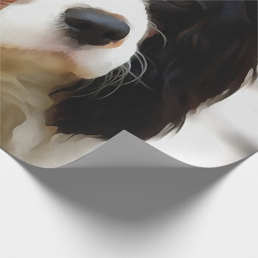 Beeltenis: A King Charles Cavalier Spaniel Cadeaupapier (Hoek)