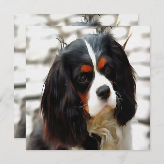 Beeltenis: A King Charles Cavalier Spaniel Feestdagenkaart (Voorkant / Achterkant)
