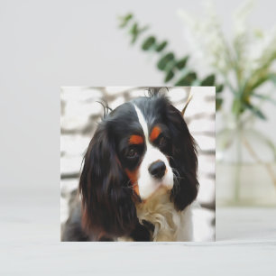 Beeltenis: A King Charles Cavalier Spaniel Feestdagenkaart
