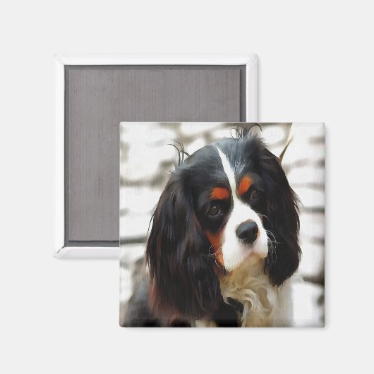 Beeltenis: A King Charles Cavalier Spaniel Magneet (Voorkant / Achterkant)