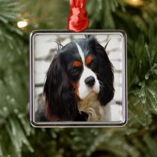 Beeltenis: A King Charles Cavalier Spaniel Metalen Ornament