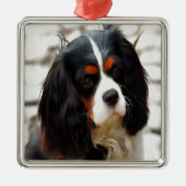 Beeltenis: A King Charles Cavalier Spaniel Metalen Ornament (Voorkant)