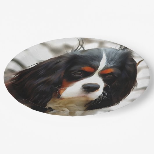 Beeltenis: A King Charles Cavalier Spaniel Papieren Bordje (Gekanteld)