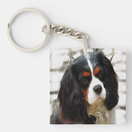 Beeltenis: A King Charles Cavalier Spaniel Sleutelhanger (Voorkant)