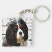 Beeltenis: A King Charles Cavalier Spaniel Sleutelhanger (Achterkant)