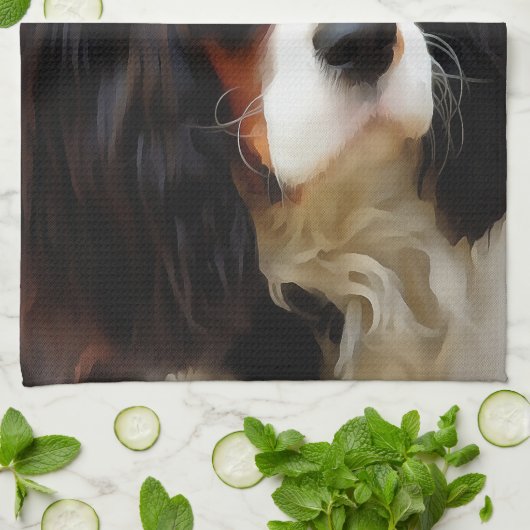 Beeltenis: A King Charles Cavalier Spaniel Theedoek (Gevouwen)