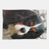 Beeltenis: A King Charles Cavalier Spaniel Theedoek (Horizontaal)