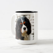 Beeltenis: A King Charles Cavalier Spaniel Tweekleurige Koffiemok (Voorkant links)