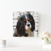 Beeltenis: A King Charles Cavalier Spaniel Vierkante Klok (Huis)
