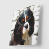 Beeltenis: A King Charles Cavalier Spaniel Vierkante Klok (Hoek)