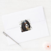 Beeltenis: A King Charles Cavalier Spaniel Vierkante Sticker (Envelop)