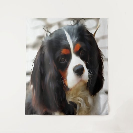Beeltenis: A King Charles Cavalier Spaniel Wandkleed (Voorkant)