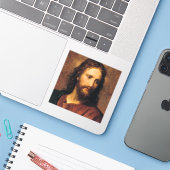 Beeltenis: Christus by Heinrich Hofmann Sticker (Laptop met iPhone)