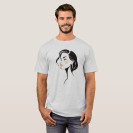 Beeltenis: een vrouw in stripstijl. t-shirt