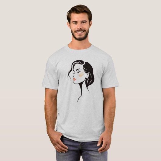 Beeltenis: een vrouw in stripstijl. t-shirt (Voorkant volledig)