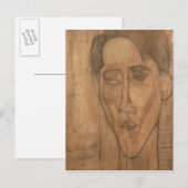 Beeltenis: Jean Cocteau (1889-1963) 1917 (pencil) Briefkaart (Voorkant / Achterkant)