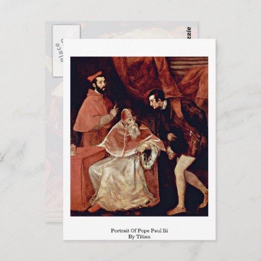 Beeltenis: Pope Paul Iii By Titian Briefkaart (Voorkant / Achterkant)
