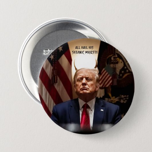 Beelzetrump Ronde Button 7,6 Cm (Voorkant /achterkant)