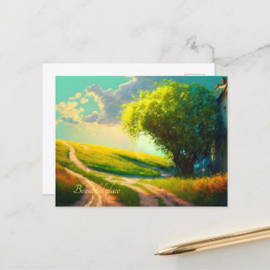 Beemdbloemen landschapskunst zomertrendy briefkaart