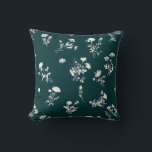 Beemdbloemig, delicaat blauwgroen patroon kussen<br><div class="desc">Beemdbloemig, delicaat blauwgroen patroon</div>