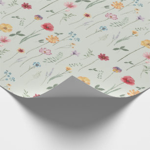 Beemdbloempatroon Kantcore Boho Sage Cadeaupapier
