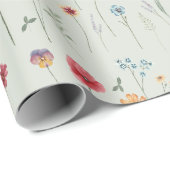 Beemdbloempatroon Kantcore Boho Sage Cadeaupapier (Rol Hoek)