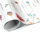 Beemdbloempatroon Kantje Boho Vibe Cadeaupapier (Rol Hoek)