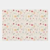 Beemdbloempatroon Kantje Boho Vibe Inpakpapier Vel (Voorkant 3)