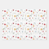 Beemdbloempatroon Kantje Boho Vibe Inpakpapier Vel (Voorkant)