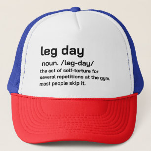 Been Dag Definitie Workout Fitness Oefening Trucker Pet