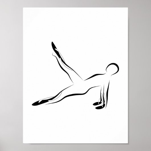 Been Pull Pilates Pose Abstracte Pilates Poster (Voorkant)