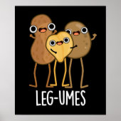 Been-umes Funny Legume Pun Dark BG Poster (Voorkant)